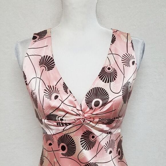 LAUNDRY by Shelli Segal Silk Tie Back V-Neck Sleeveless Floral Slip Dress - Picture 5 of 11